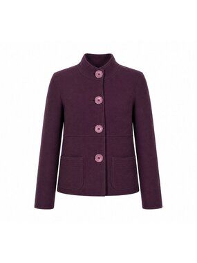 Signorelli Womens Virgin Wool Button-Up Jacket  Size 46  Made In Italy